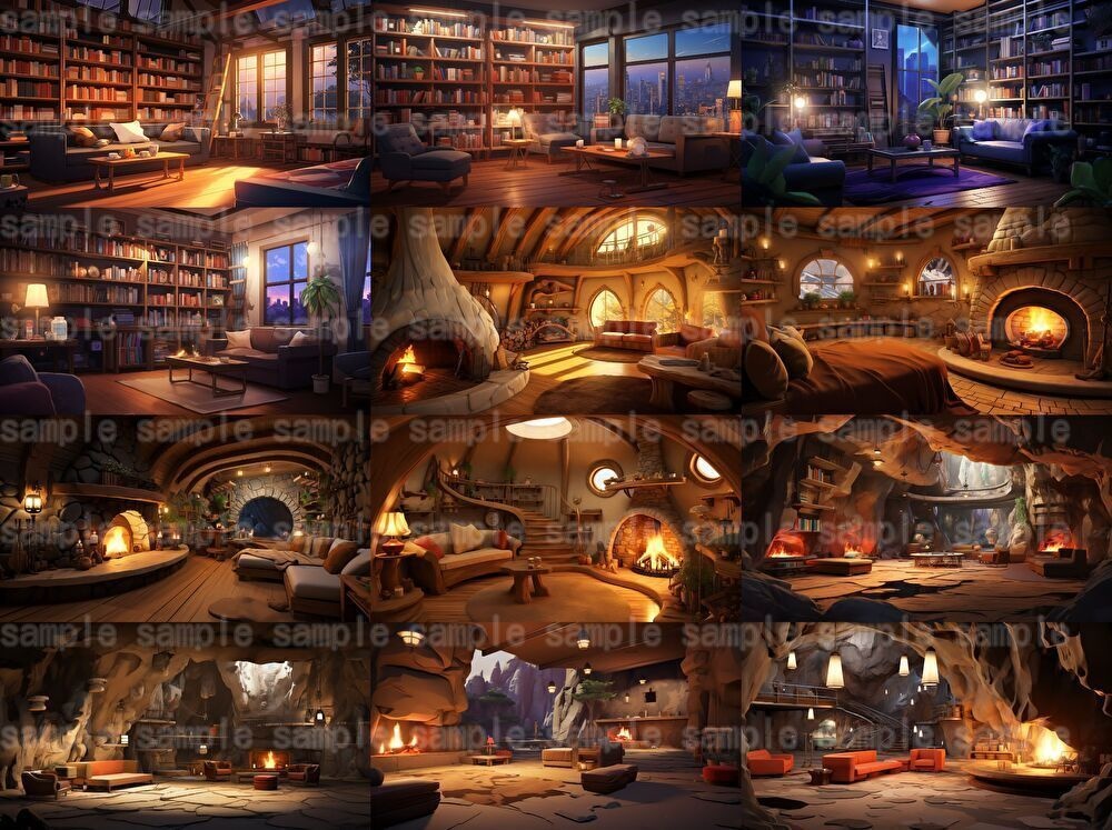 【合計204枚】いろんな室内イラスト背景画集【著作権フリー】部屋の中