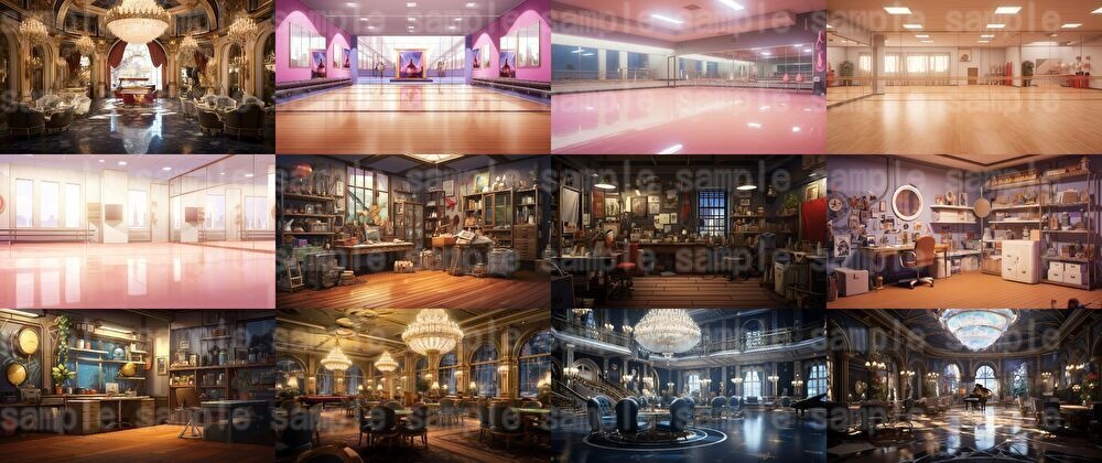 【合計204枚】いろんな室内イラスト背景画集【著作権フリー】部屋の中