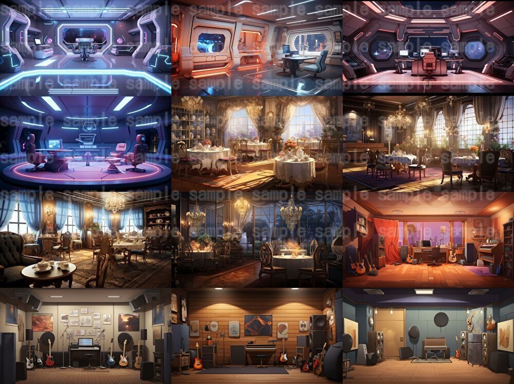 【合計204枚】いろんな室内イラスト背景画集【著作権フリー】部屋の中