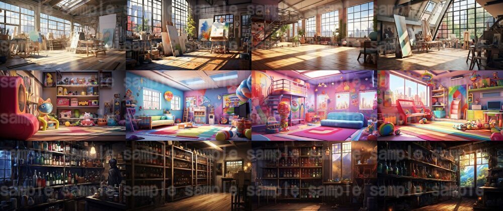 【合計204枚】いろんな室内イラスト背景画集【著作権フリー】部屋の中