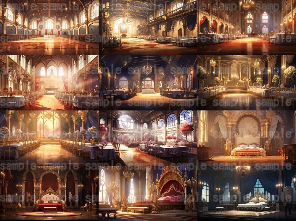 【合計133枚】お城関連のイラスト背景画集【著作権フリー】ファンタジーRPG背景素材