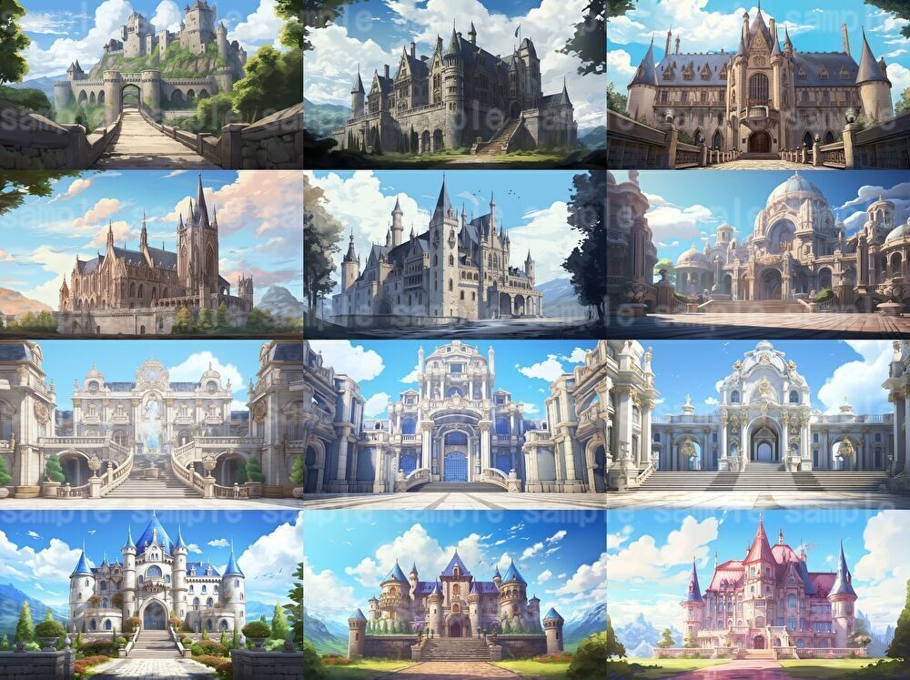 【合計133枚】お城関連のイラスト背景画集【著作権フリー】ファンタジーRPG背景素材