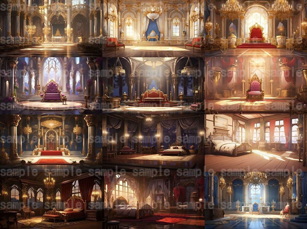 【合計133枚】お城関連のイラスト背景画集【著作権フリー】ファンタジーRPG背景素材