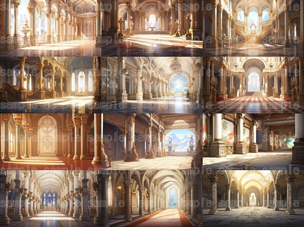 【合計133枚】お城関連のイラスト背景画集【著作権フリー】ファンタジーRPG背景素材