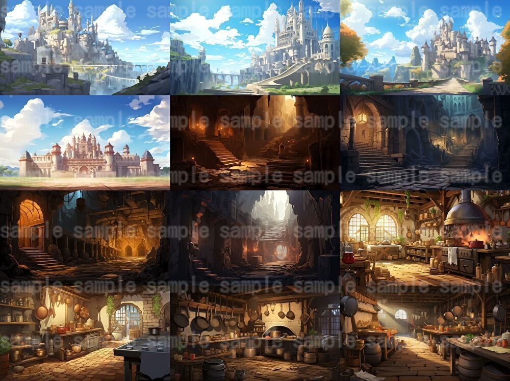 【合計133枚】お城関連のイラスト背景画集【著作権フリー】ファンタジーRPG背景素材