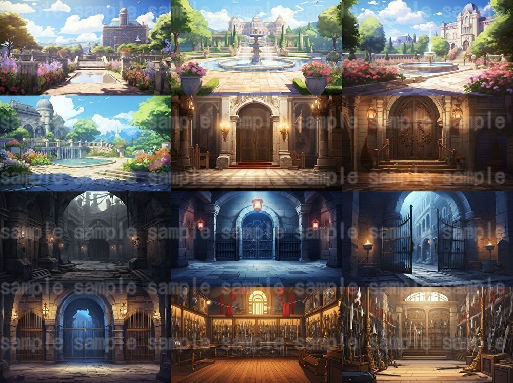 【合計133枚】お城関連のイラスト背景画集【著作権フリー】ファンタジーRPG背景素材