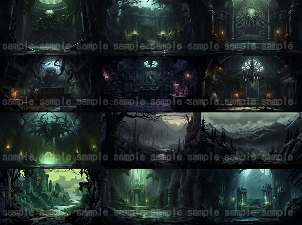 【合計213枚】ダークファンタジーイラスト背景画集【クトゥルフ神話TRPG】著作権フリー背景素材