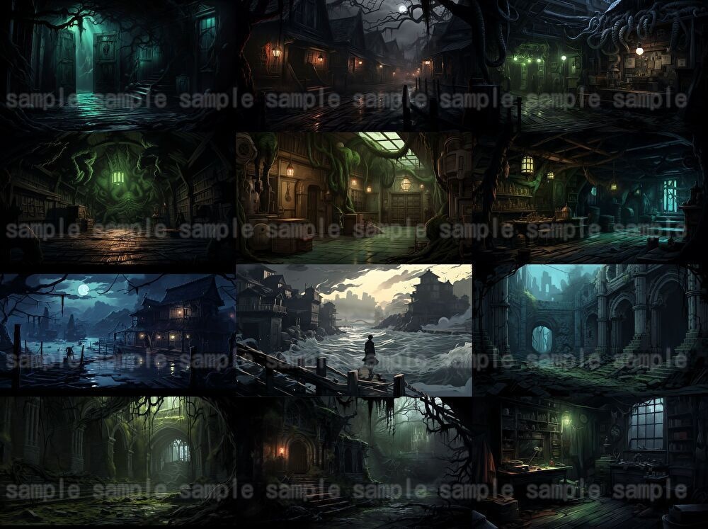 【合計213枚】ダークファンタジーイラスト背景画集【クトゥルフ神話TRPG】著作権フリー背景素材