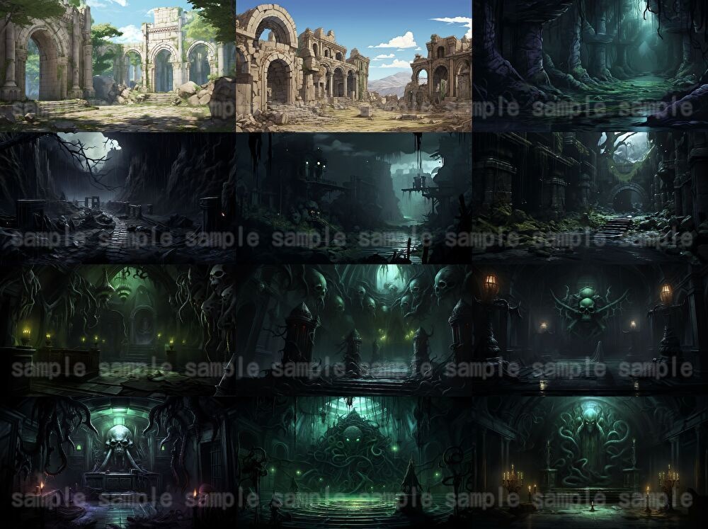 【合計213枚】ダークファンタジーイラスト背景画集【クトゥルフ神話TRPG】著作権フリー背景素材