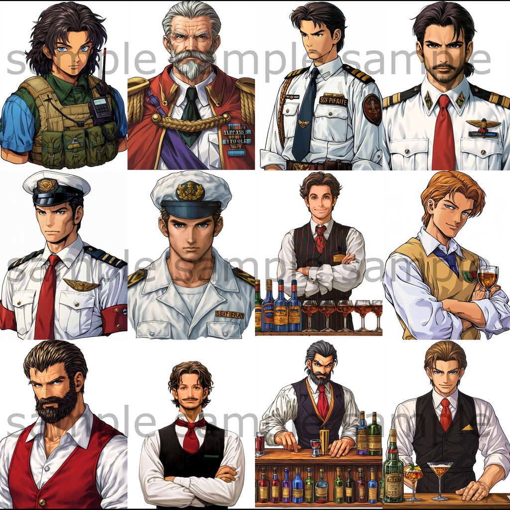 【全260枚】男女の上半身イラスト 背景透過/PNG/ゲーム/TRPG/挿絵/動画素材