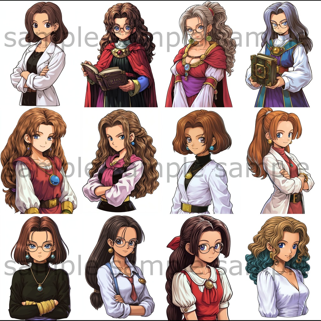 【全260枚】男女の上半身イラスト 背景透過/PNG/ゲーム/TRPG/挿絵/動画素材