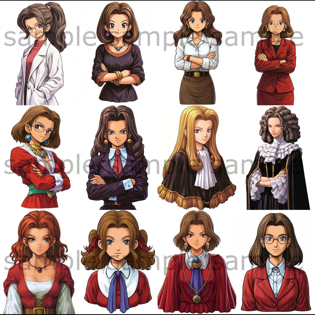 【全260枚】男女の上半身イラスト 背景透過/PNG/ゲーム/TRPG/挿絵/動画素材