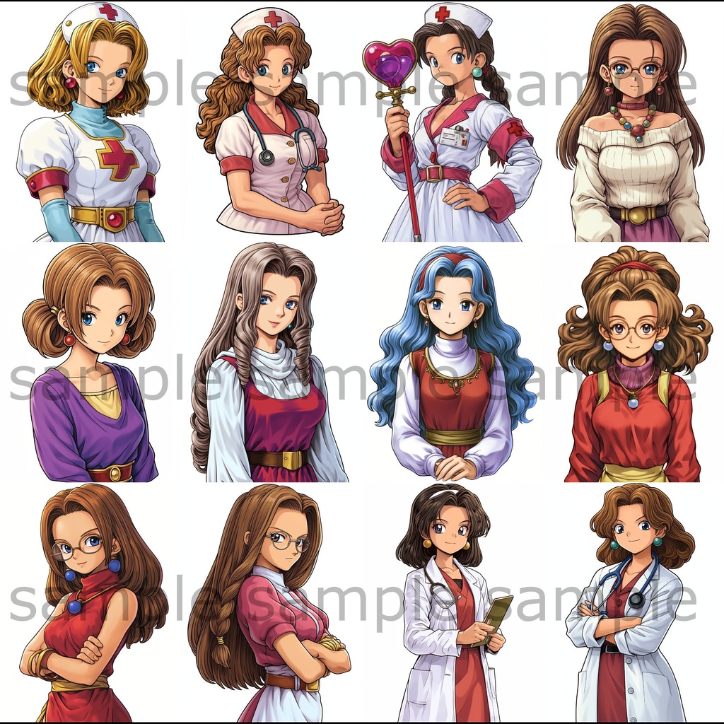 【全260枚】男女の上半身イラスト 背景透過/PNG/ゲーム/TRPG/挿絵/動画素材