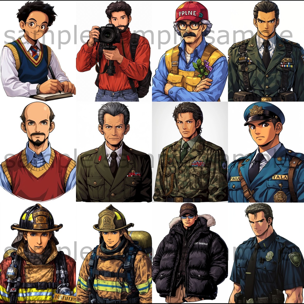 【全260枚】男女の上半身イラスト 背景透過/PNG/ゲーム/TRPG/挿絵/動画素材