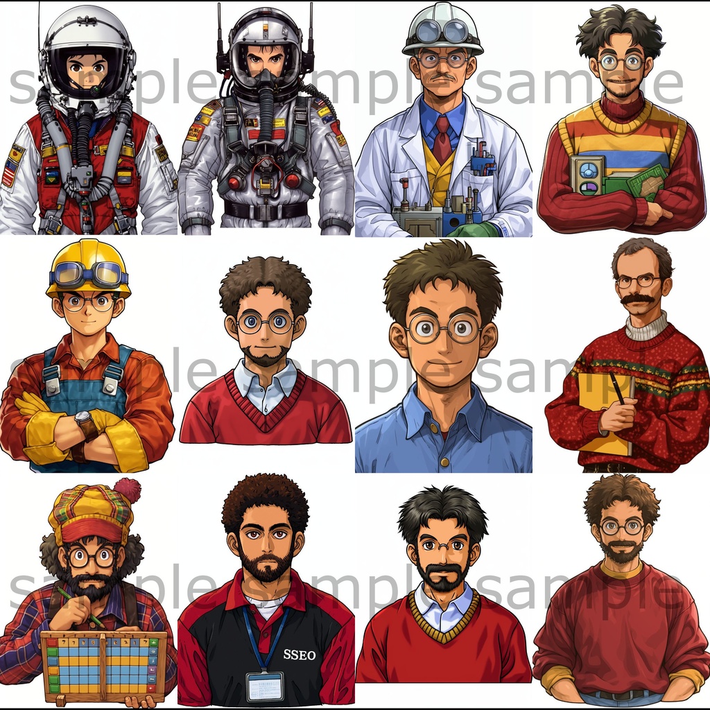 【全260枚】男女の上半身イラスト 背景透過/PNG/ゲーム/TRPG/挿絵/動画素材