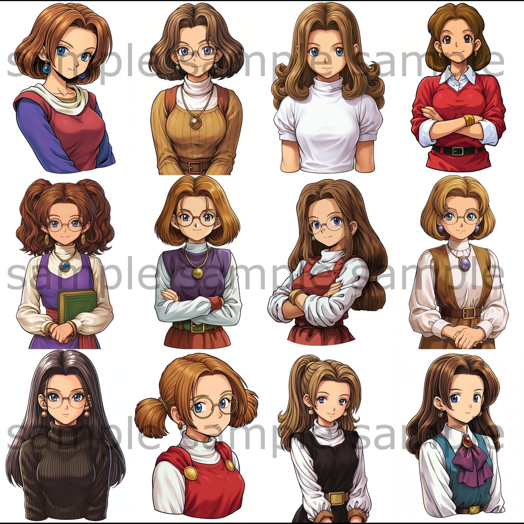 【全260枚】男女の上半身イラスト 背景透過/PNG/ゲーム/TRPG/挿絵/動画素材