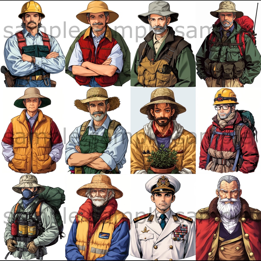 【全260枚】男女の上半身イラスト 背景透過/PNG/ゲーム/TRPG/挿絵/動画素材