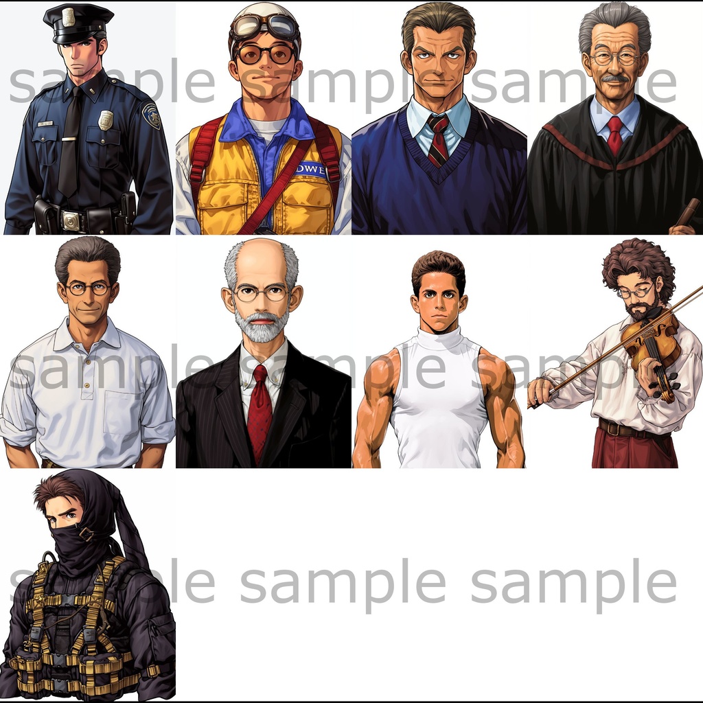 【全260枚】男女の上半身イラスト 背景透過/PNG/ゲーム/TRPG/挿絵/動画素材