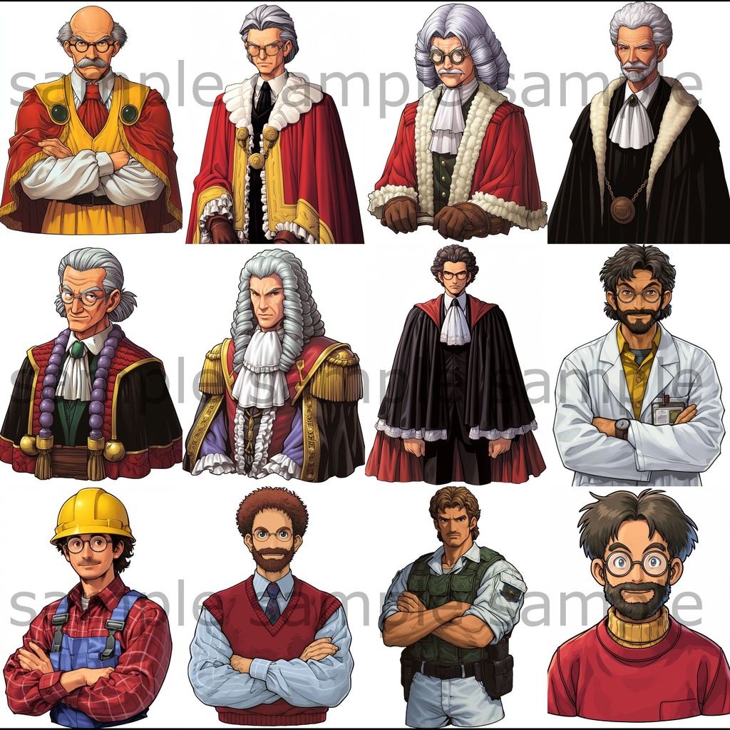 【全260枚】男女の上半身イラスト 背景透過/PNG/ゲーム/TRPG/挿絵/動画素材