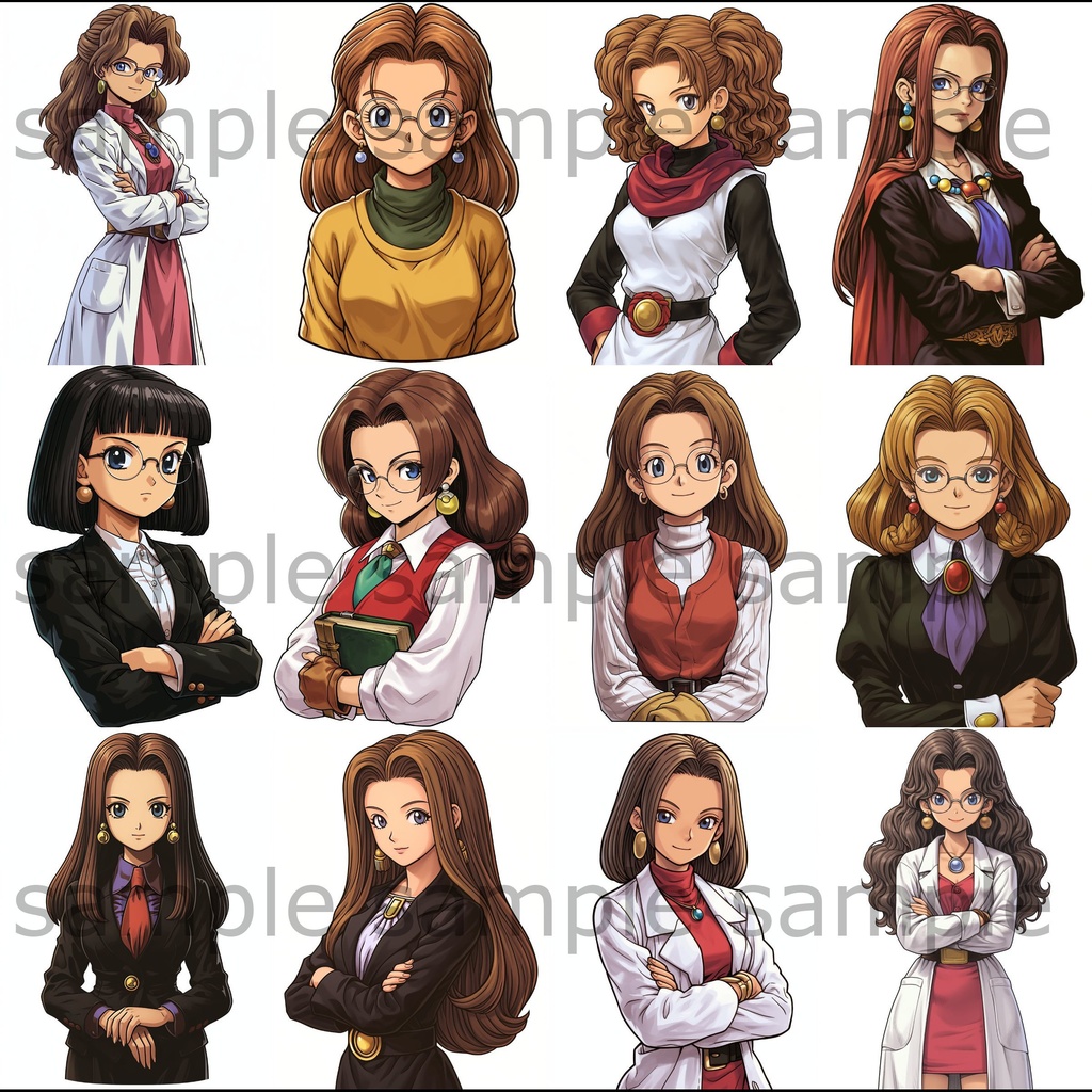 【全260枚】男女の上半身イラスト 背景透過/PNG/ゲーム/TRPG/挿絵/動画素材