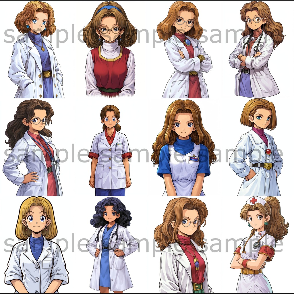 【全260枚】男女の上半身イラスト 背景透過/PNG/ゲーム/TRPG/挿絵/動画素材