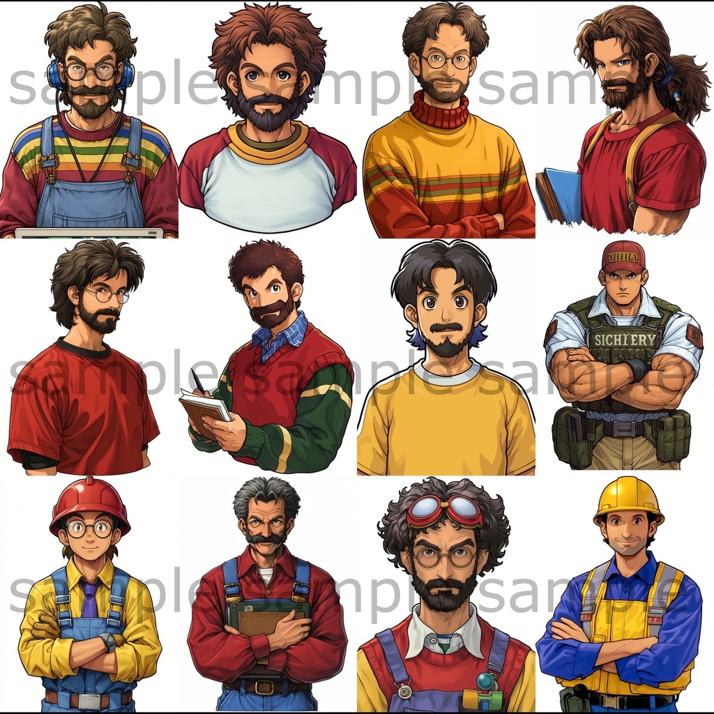 【全260枚】男女の上半身イラスト 背景透過/PNG/ゲーム/TRPG/挿絵/動画素材