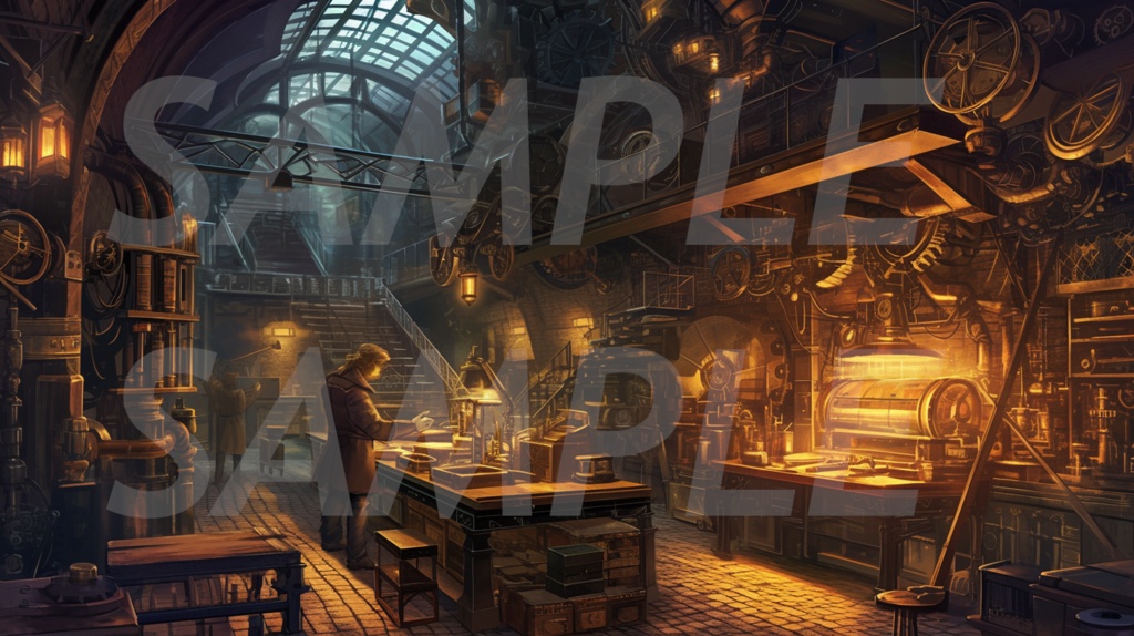 【全113枚】スチームパンク イラスト背景画集【著作権フリー】風景画像集