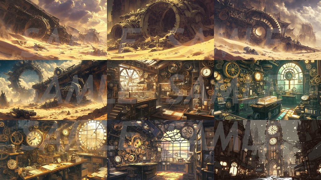 【全113枚】スチームパンク イラスト背景画集【著作権フリー】風景画像集