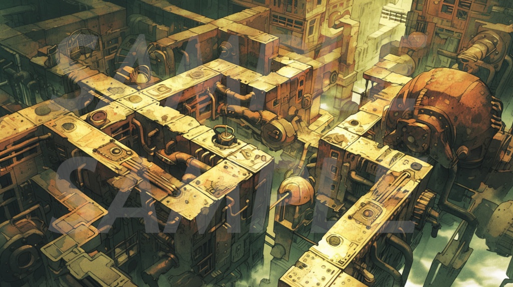 【全113枚】スチームパンク イラスト背景画集【著作権フリー】風景画像集