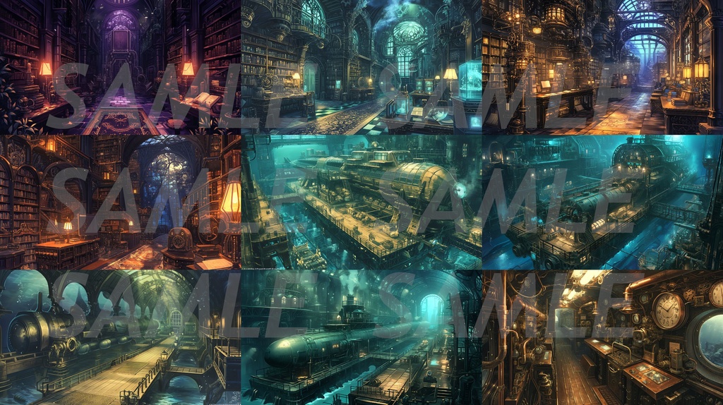 【全113枚】スチームパンク イラスト背景画集【著作権フリー】風景画像集