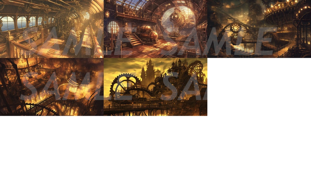 【全113枚】スチームパンク イラスト背景画集【著作権フリー】風景画像集