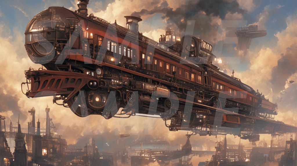 【全113枚】スチームパンク イラスト背景画集【著作権フリー】風景画像集