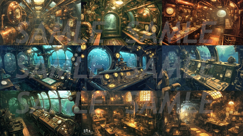 【全113枚】スチームパンク イラスト背景画集【著作権フリー】風景画像集