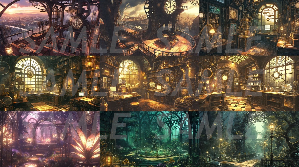 【全113枚】スチームパンク イラスト背景画集【著作権フリー】風景画像集