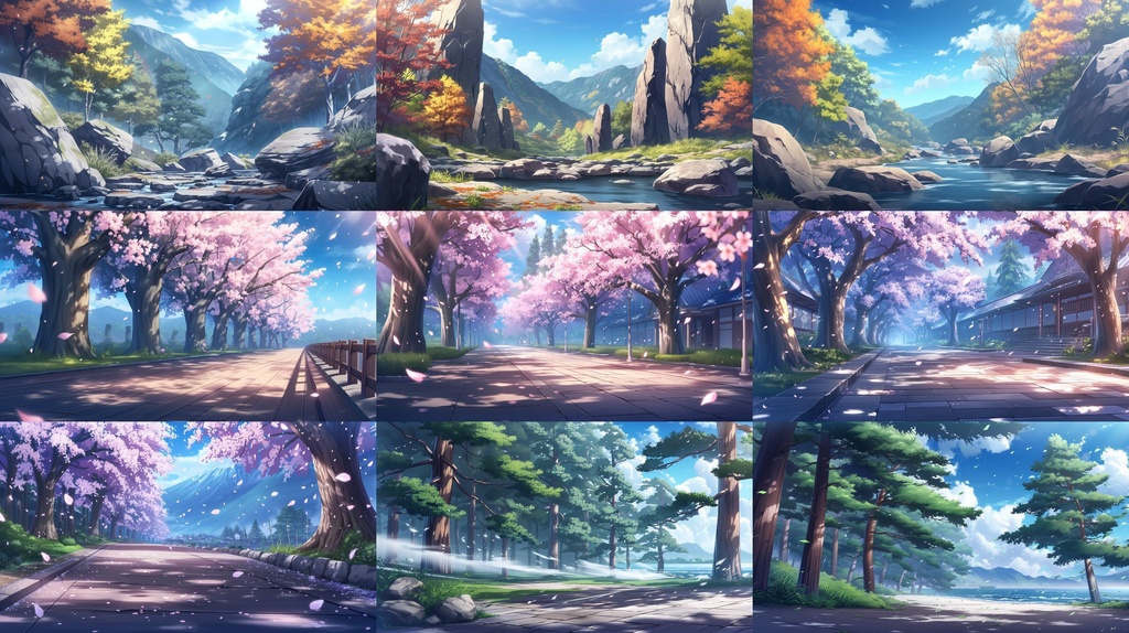 【合計106枚】和風の風景イラスト背景画集【著作権フリー】