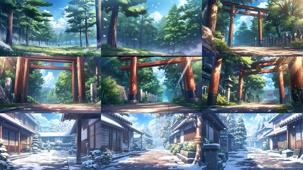 【合計106枚】和風の風景イラスト背景画集【著作権フリー】