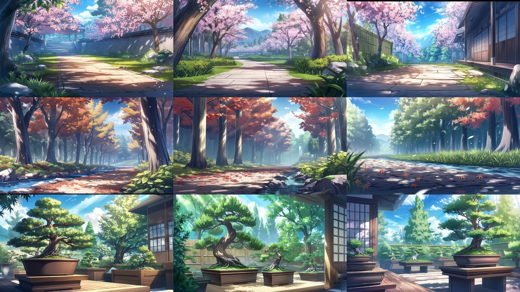 【合計106枚】和風の風景イラスト背景画集【著作権フリー】