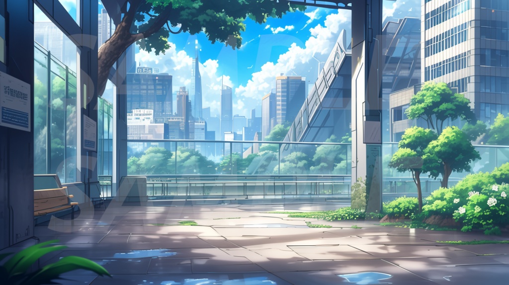 【156枚】現代都会の風景イラスト背景画集【著作権フリー】