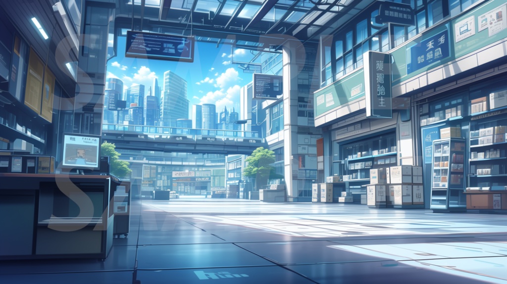 【156枚】現代都会の風景イラスト背景画集【著作権フリー】