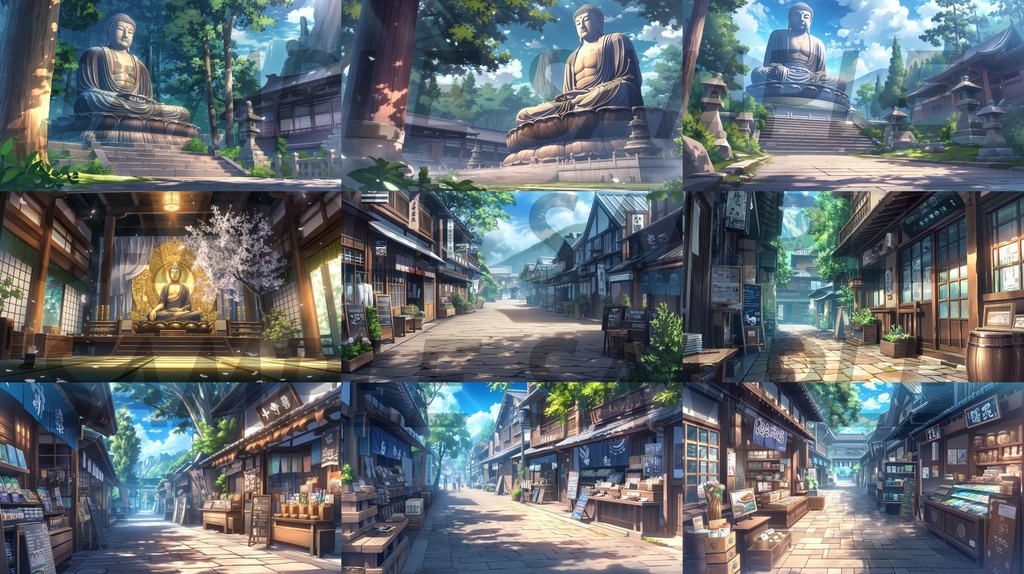 【112枚】古風の日本風景 イラスト背景画集【著作権フリー】江戸時代風景