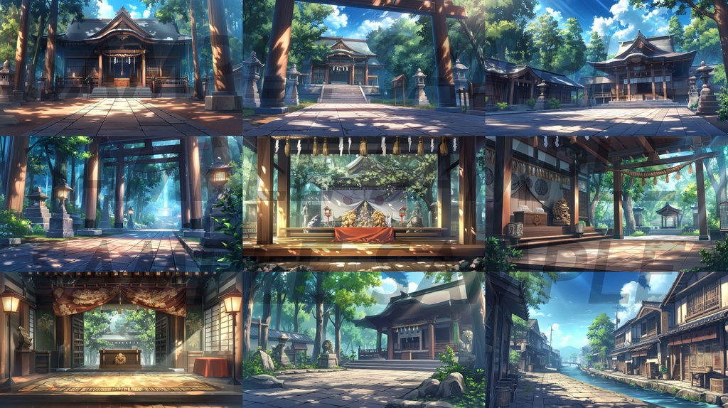 【112枚】古風の日本風景 イラスト背景画集【著作権フリー】江戸時代風景