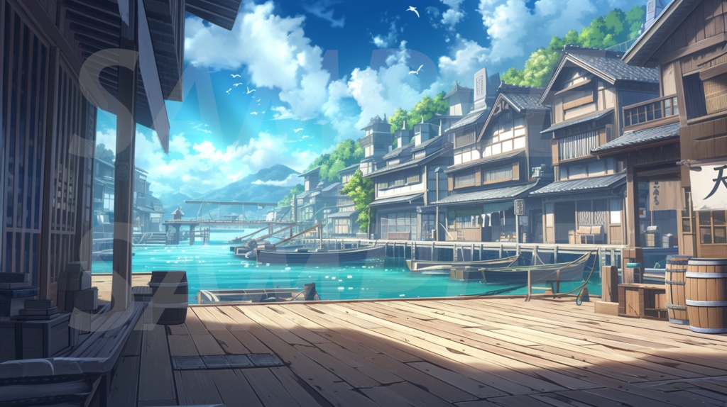 【112枚】古風の日本風景 イラスト背景画集【著作権フリー】江戸時代風景