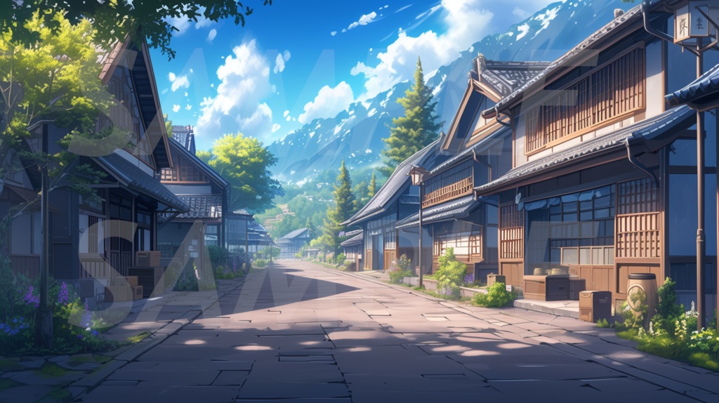 【112枚】古風の日本風景 イラスト背景画集【著作権フリー】江戸時代風景