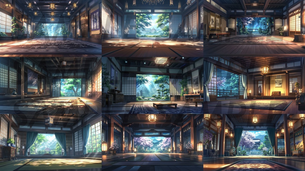 【112枚】古風の日本風景 イラスト背景画集【著作権フリー】江戸時代風景