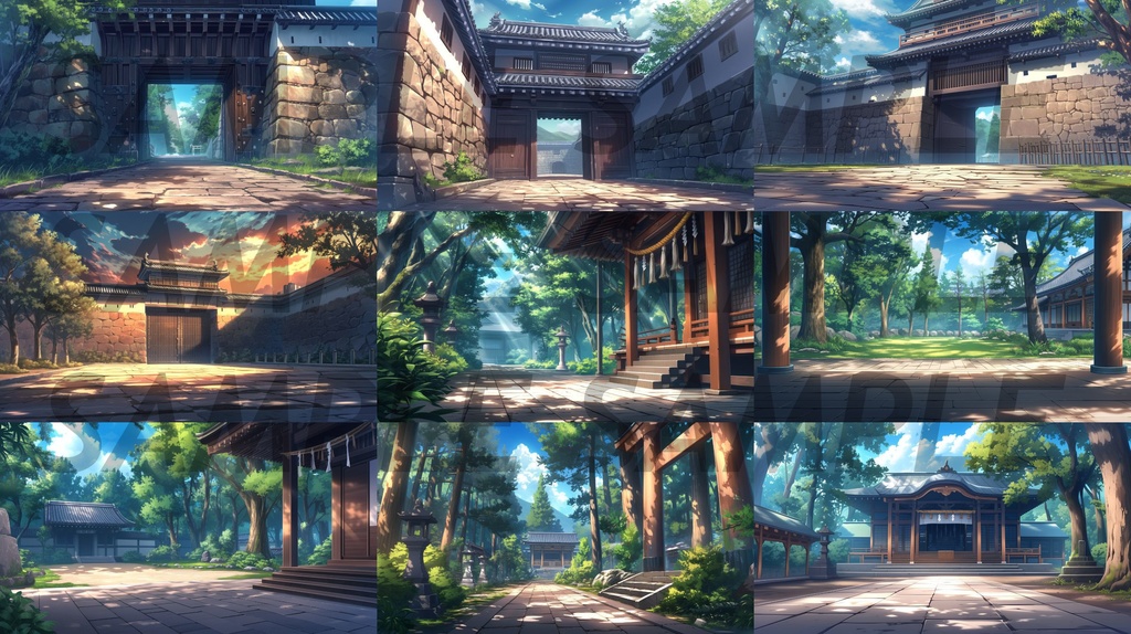 【112枚】古風の日本風景 イラスト背景画集【著作権フリー】江戸時代風景