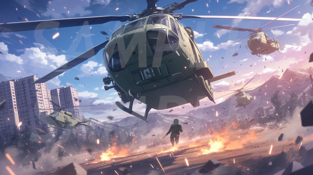 【162枚】戦争関連イラスト 背景画/風景画【著作権フリー】