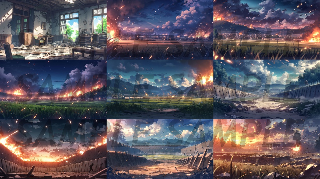 【162枚】戦争関連イラスト 背景画/風景画【著作権フリー】