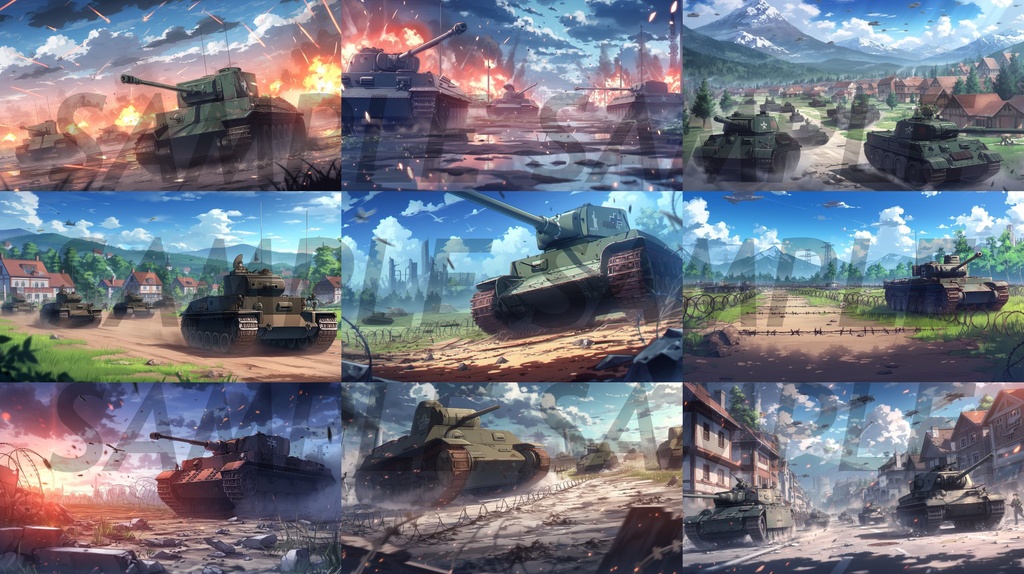 【162枚】戦争関連イラスト 背景画/風景画【著作権フリー】