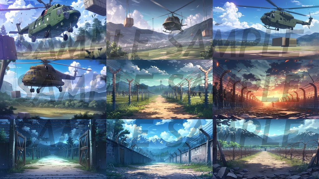 【162枚】戦争関連イラスト 背景画/風景画【著作権フリー】