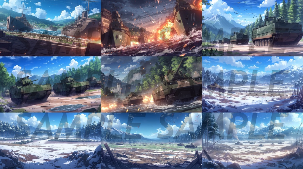 【162枚】戦争関連イラスト 背景画/風景画【著作権フリー】